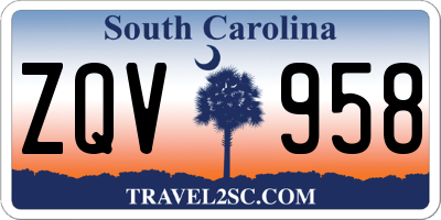 SC license plate ZQV958