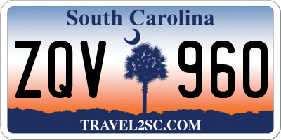 SC license plate ZQV960