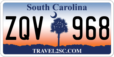 SC license plate ZQV968
