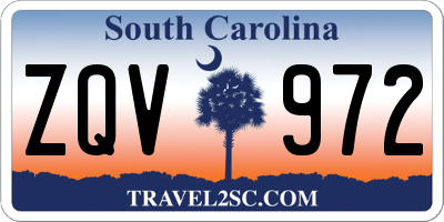 SC license plate ZQV972
