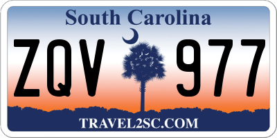 SC license plate ZQV977