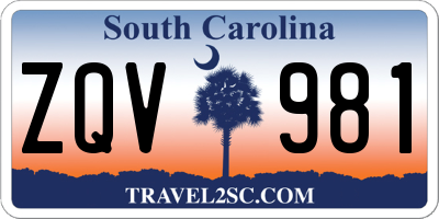 SC license plate ZQV981