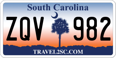 SC license plate ZQV982