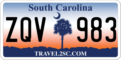 SC license plate ZQV983