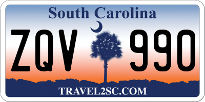 SC license plate ZQV990