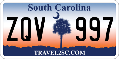 SC license plate ZQV997