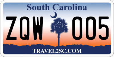 SC license plate ZQW005