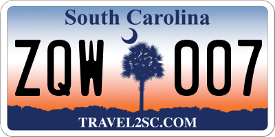 SC license plate ZQW007