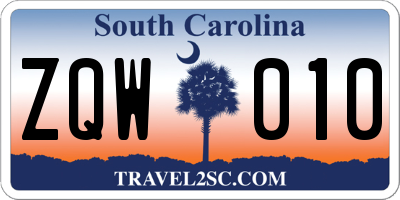 SC license plate ZQW010