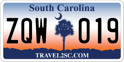 SC license plate ZQW019