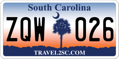 SC license plate ZQW026