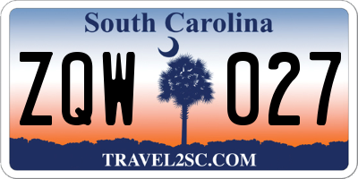 SC license plate ZQW027