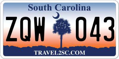 SC license plate ZQW043