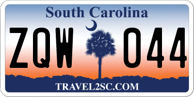 SC license plate ZQW044