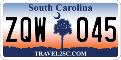 SC license plate ZQW045
