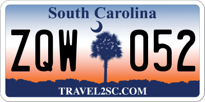 SC license plate ZQW052
