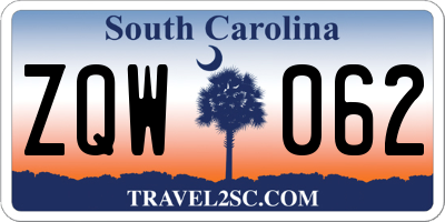SC license plate ZQW062