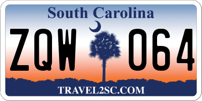 SC license plate ZQW064
