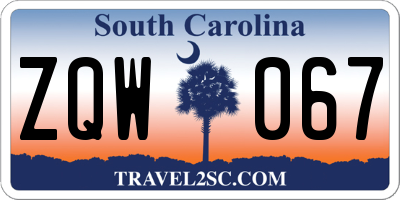 SC license plate ZQW067