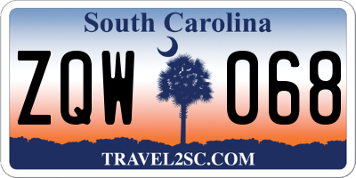 SC license plate ZQW068