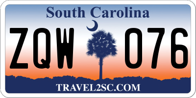 SC license plate ZQW076