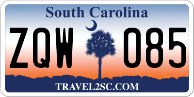 SC license plate ZQW085