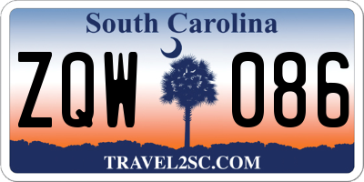 SC license plate ZQW086