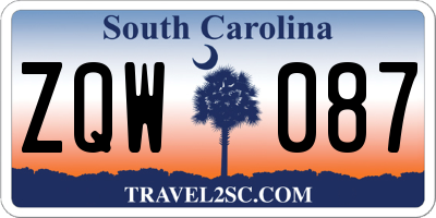 SC license plate ZQW087