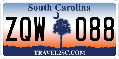 SC license plate ZQW088