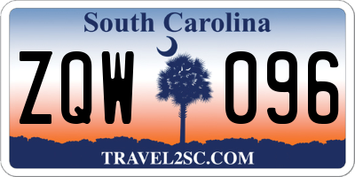 SC license plate ZQW096