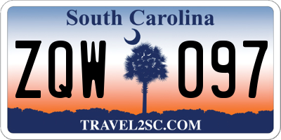 SC license plate ZQW097