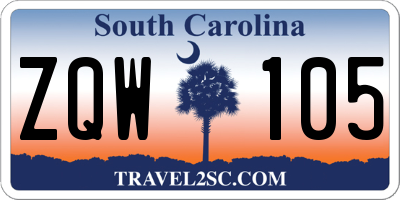 SC license plate ZQW105