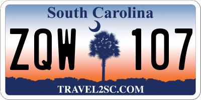 SC license plate ZQW107