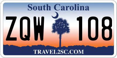 SC license plate ZQW108