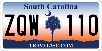 SC license plate ZQW110
