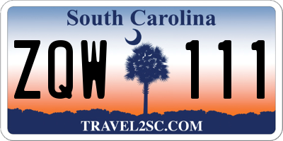 SC license plate ZQW111