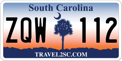 SC license plate ZQW112