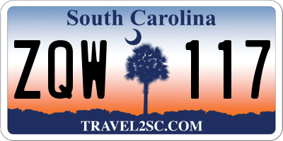 SC license plate ZQW117
