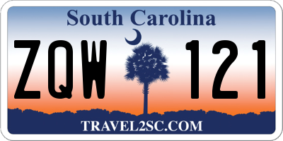 SC license plate ZQW121