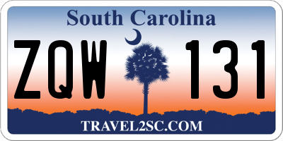 SC license plate ZQW131