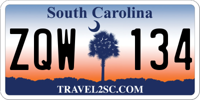 SC license plate ZQW134