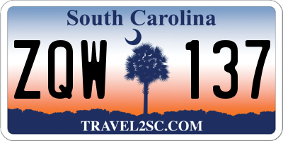 SC license plate ZQW137
