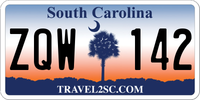 SC license plate ZQW142