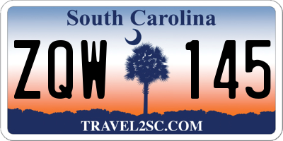 SC license plate ZQW145