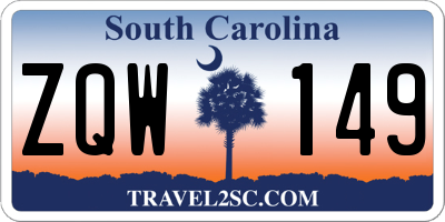 SC license plate ZQW149