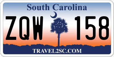 SC license plate ZQW158