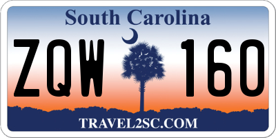SC license plate ZQW160