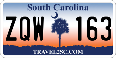 SC license plate ZQW163