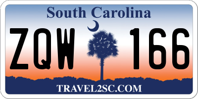 SC license plate ZQW166