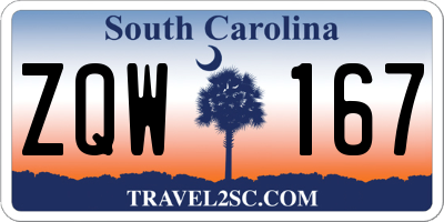 SC license plate ZQW167